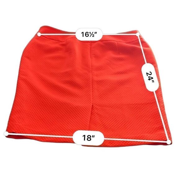 NIPON BOUTIQUE Bright Tangerine color Pencil Skirt Texture size 10 - Picture 6 of 7